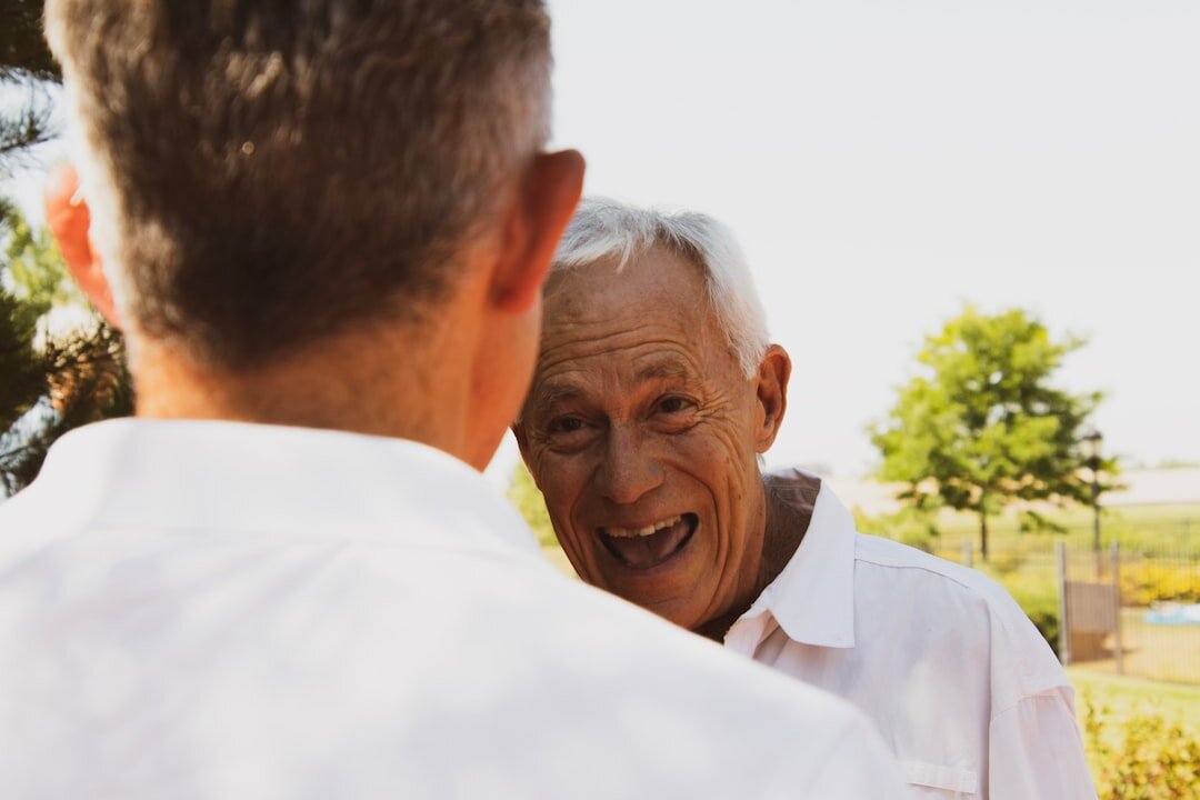 elderly person sharing story