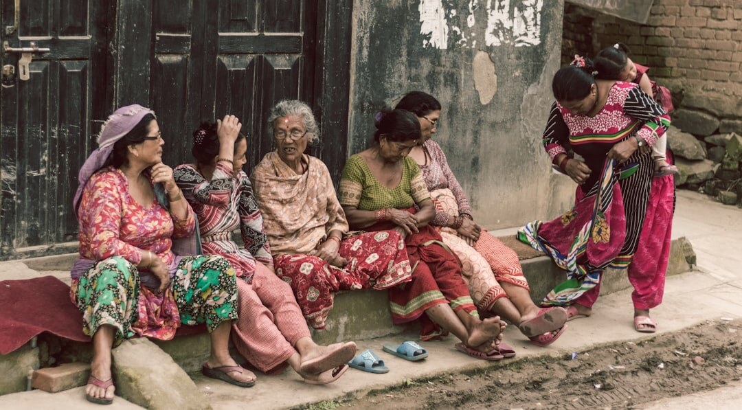 group of locals chatting