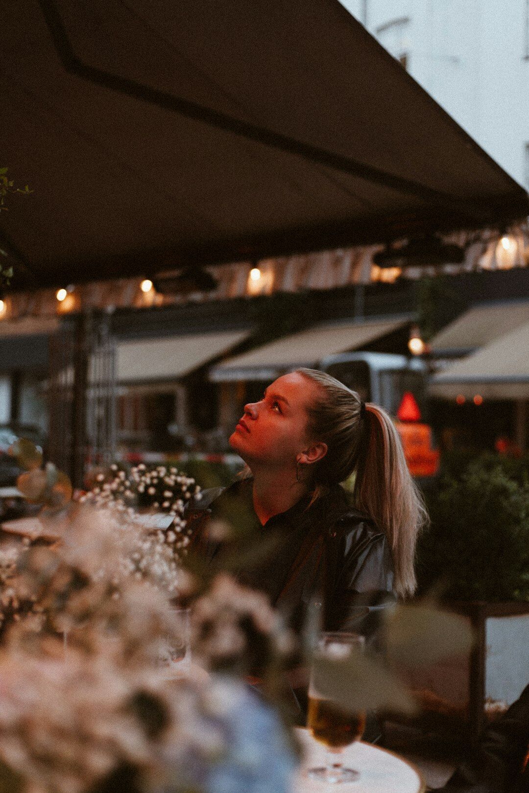Close up portrait of a young Danish woman outdoors