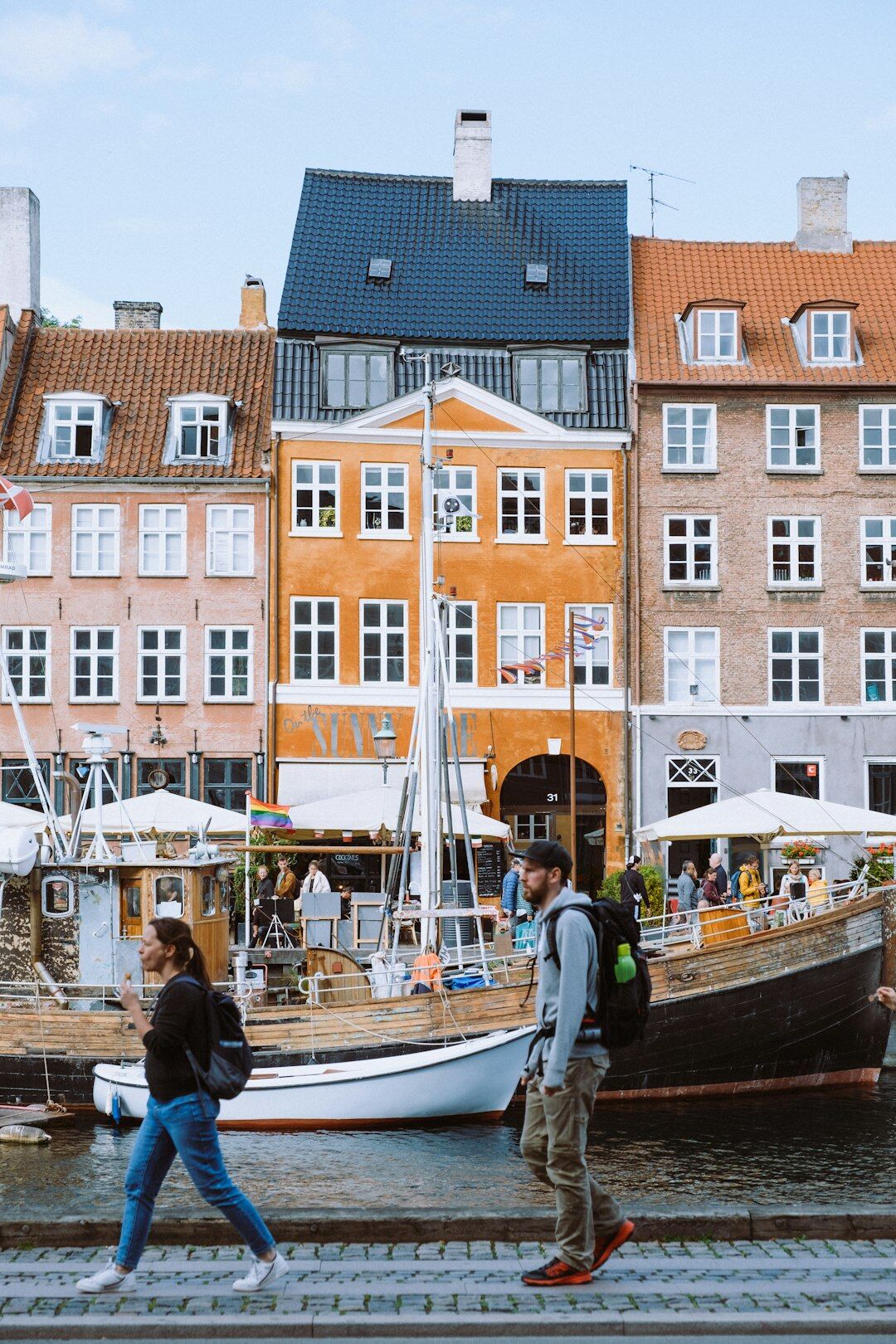 Young Danish couple walking together